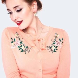 Voodoo Vixen Peach Floral Cardigan